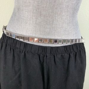 Stunning 1970’s squared silver mirrored belt EC